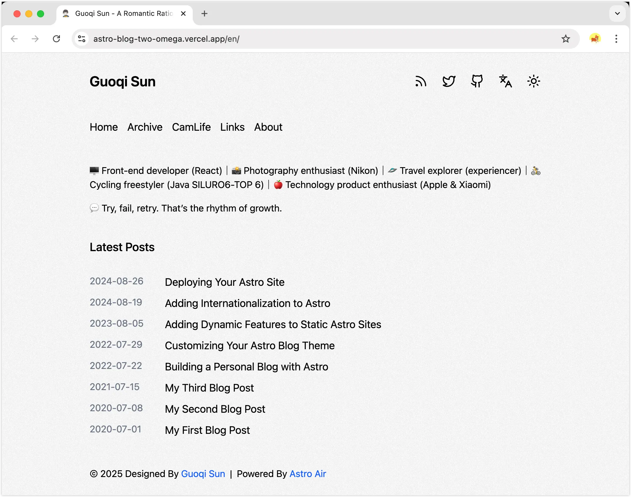 使用 Vercel 域名访问网站